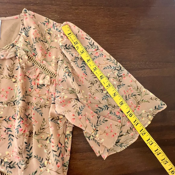 Cottagecore Floral Boho Maxi Dress Small Ruffled Tiered Yellow Fairy Coquette - Picture 10 of 13